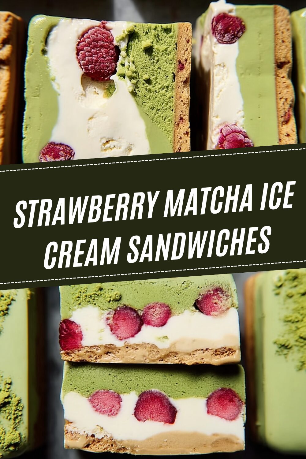 Strawberry Matcha Ice Cream Sandwiches