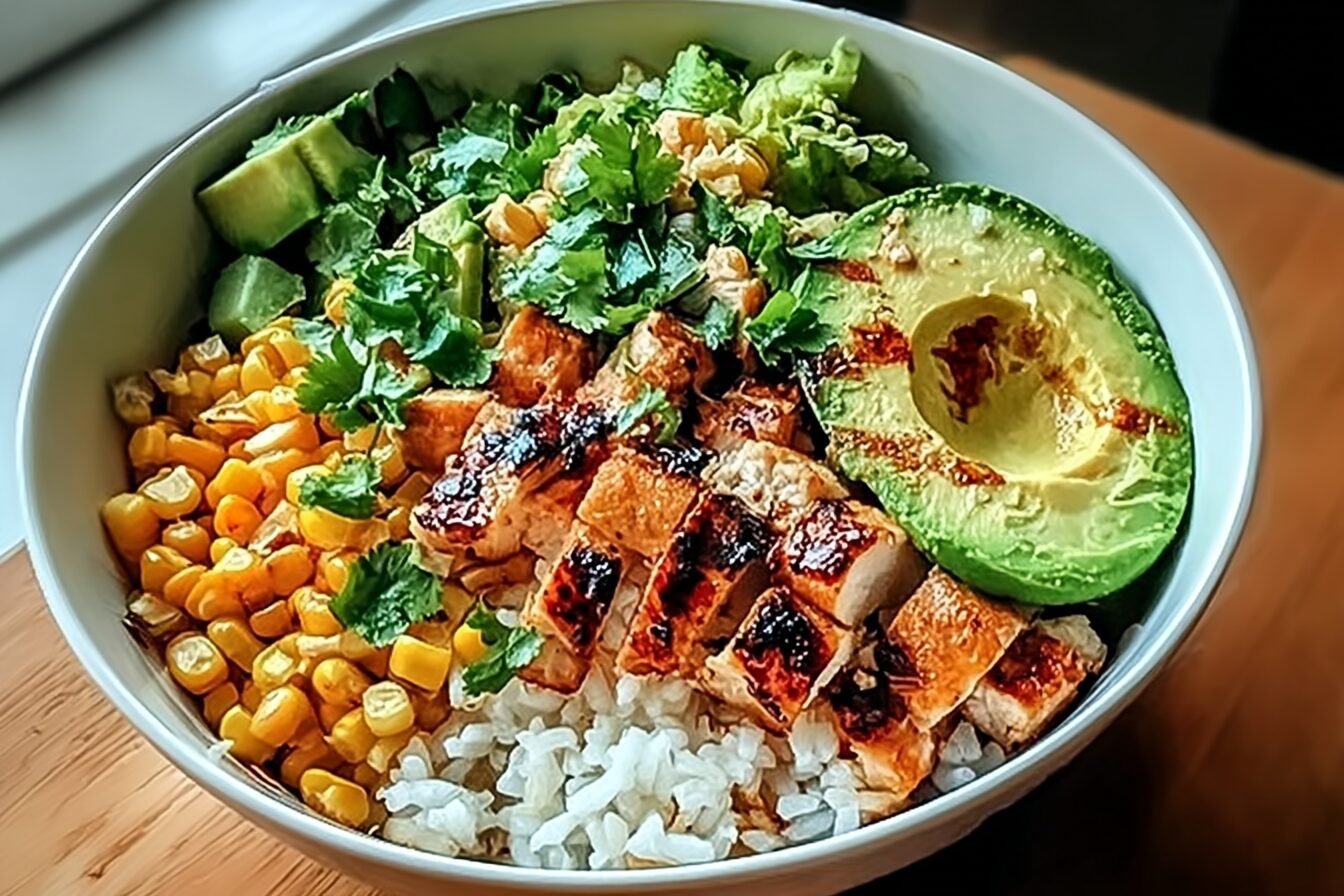 Street Corn Chicken Rice Bowl