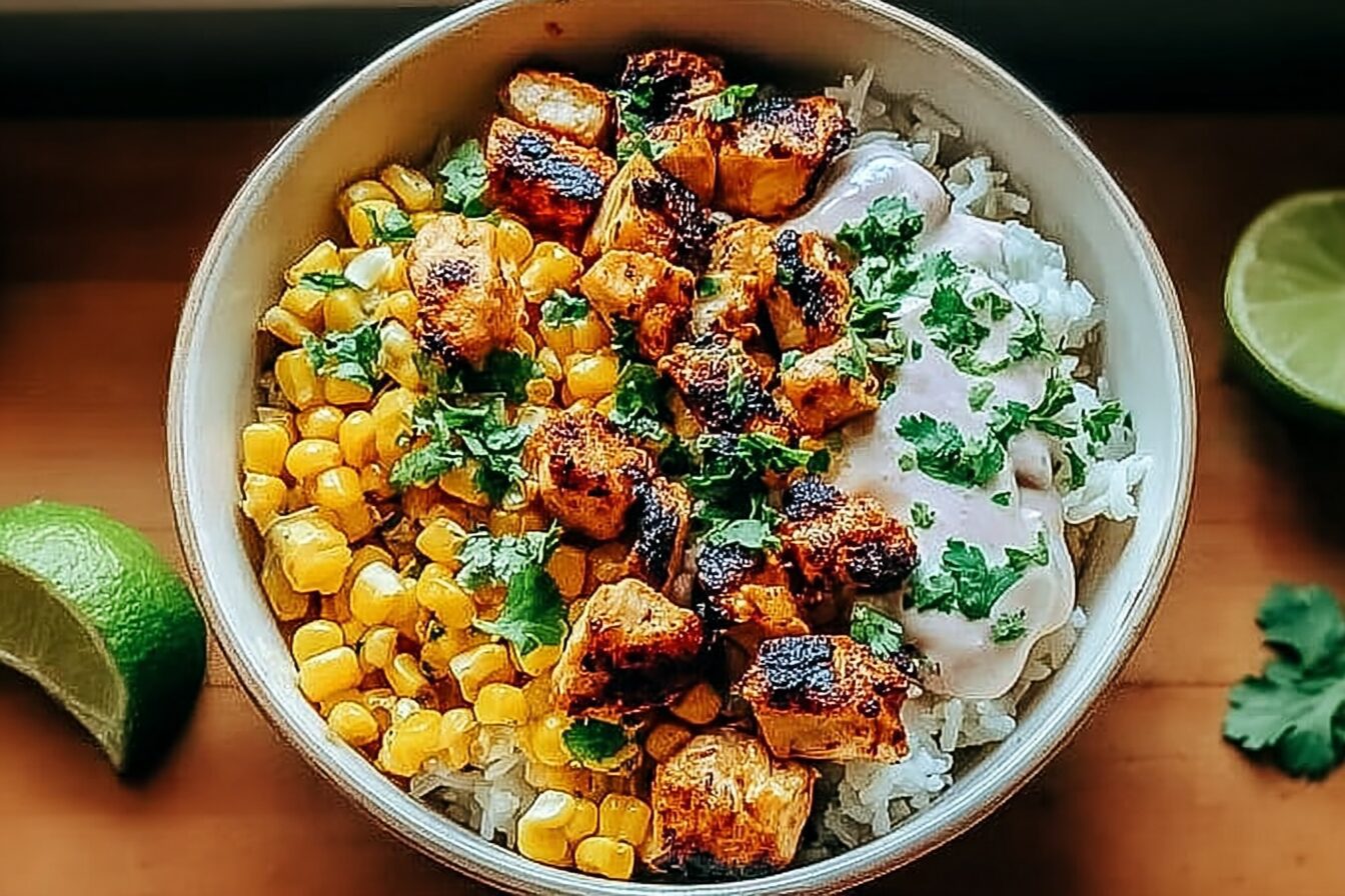 Street Corn Chicken Rice Bowl