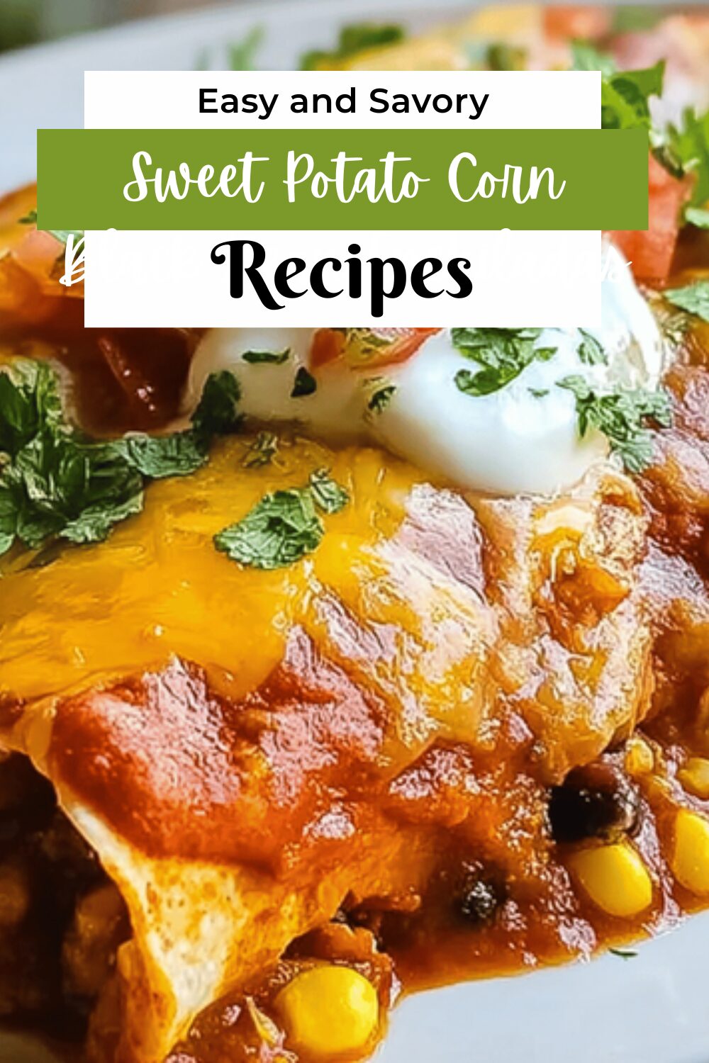 Sweet Potato Corn Black Bean Enchiladas