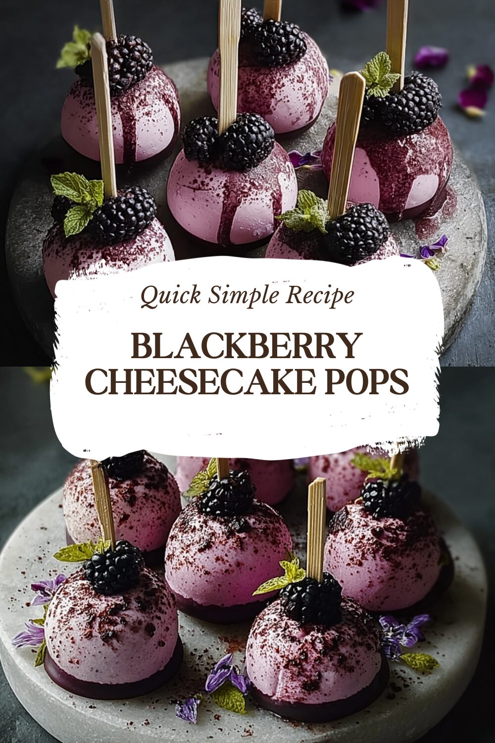 Blackberry Cheesecake Pops