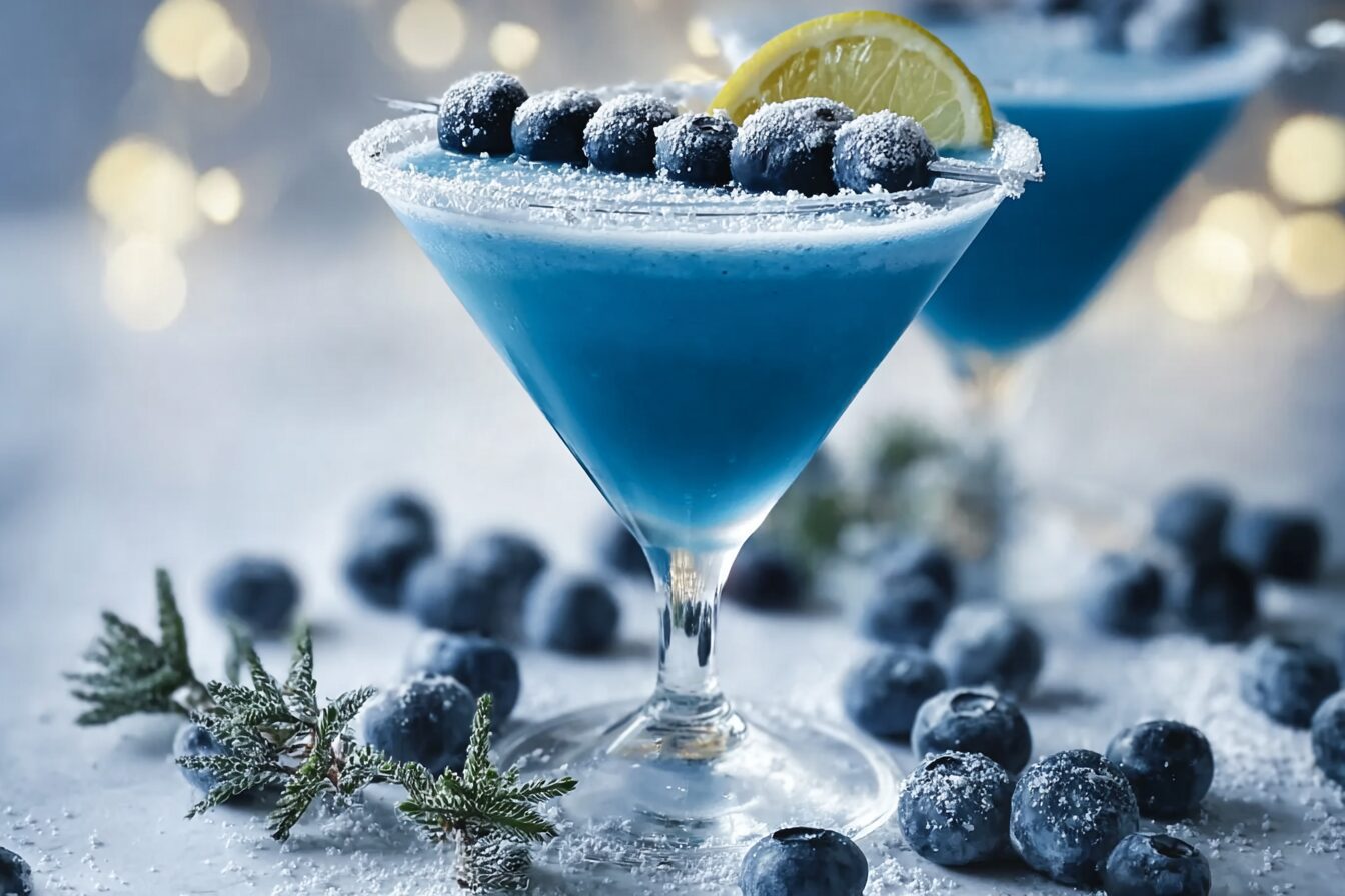 Blueberry Snow Martini Cocktail