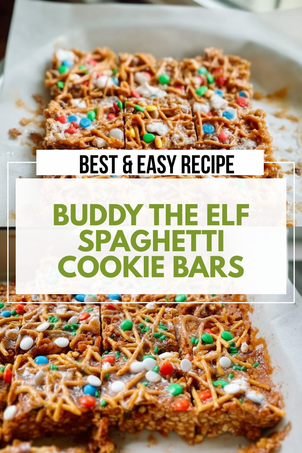 Buddy The Elf Spaghetti Cookie Bars