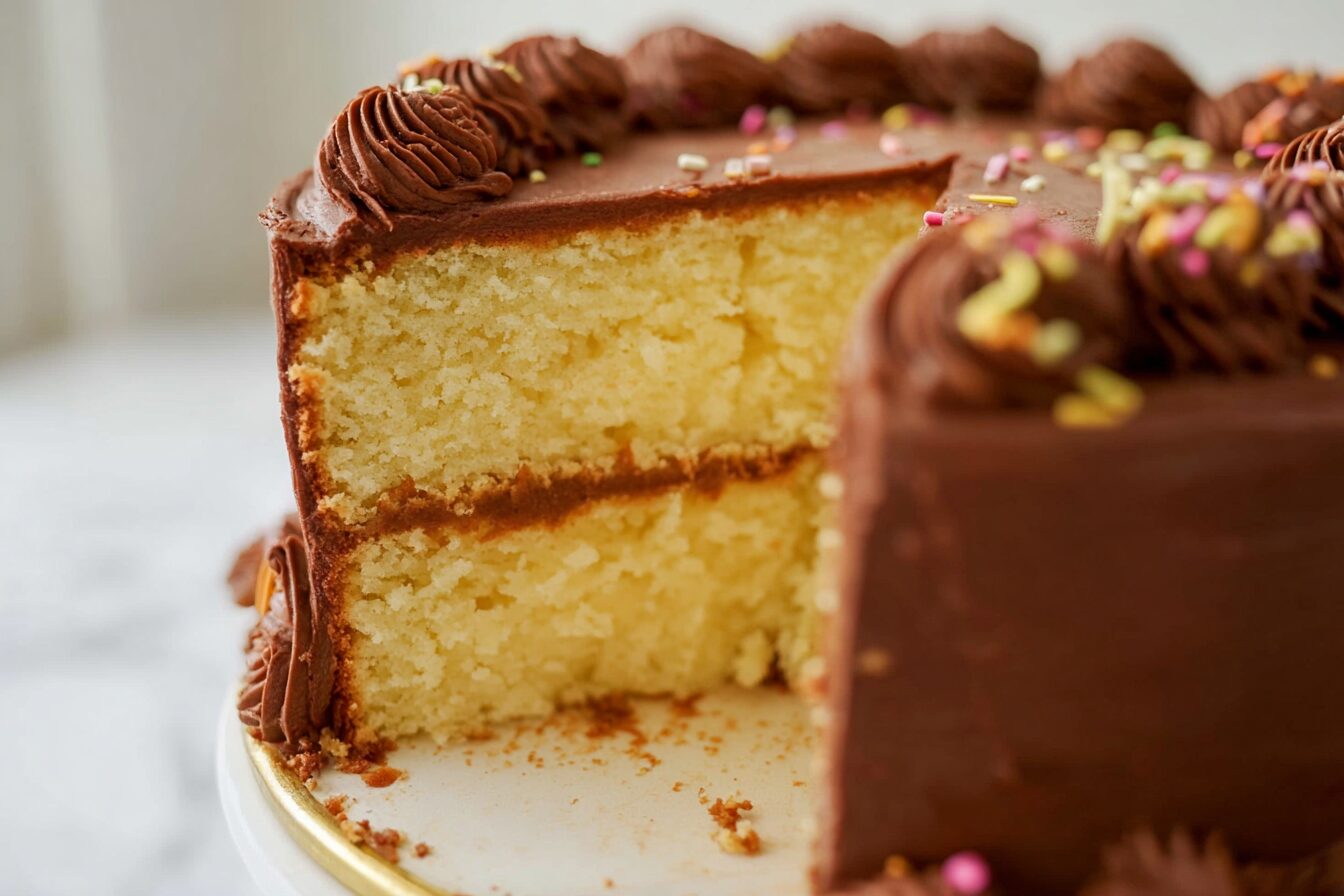 Yellow Cake Recipe Simple Homemade Classic Dessert 6 Buttery Yellow Cake
