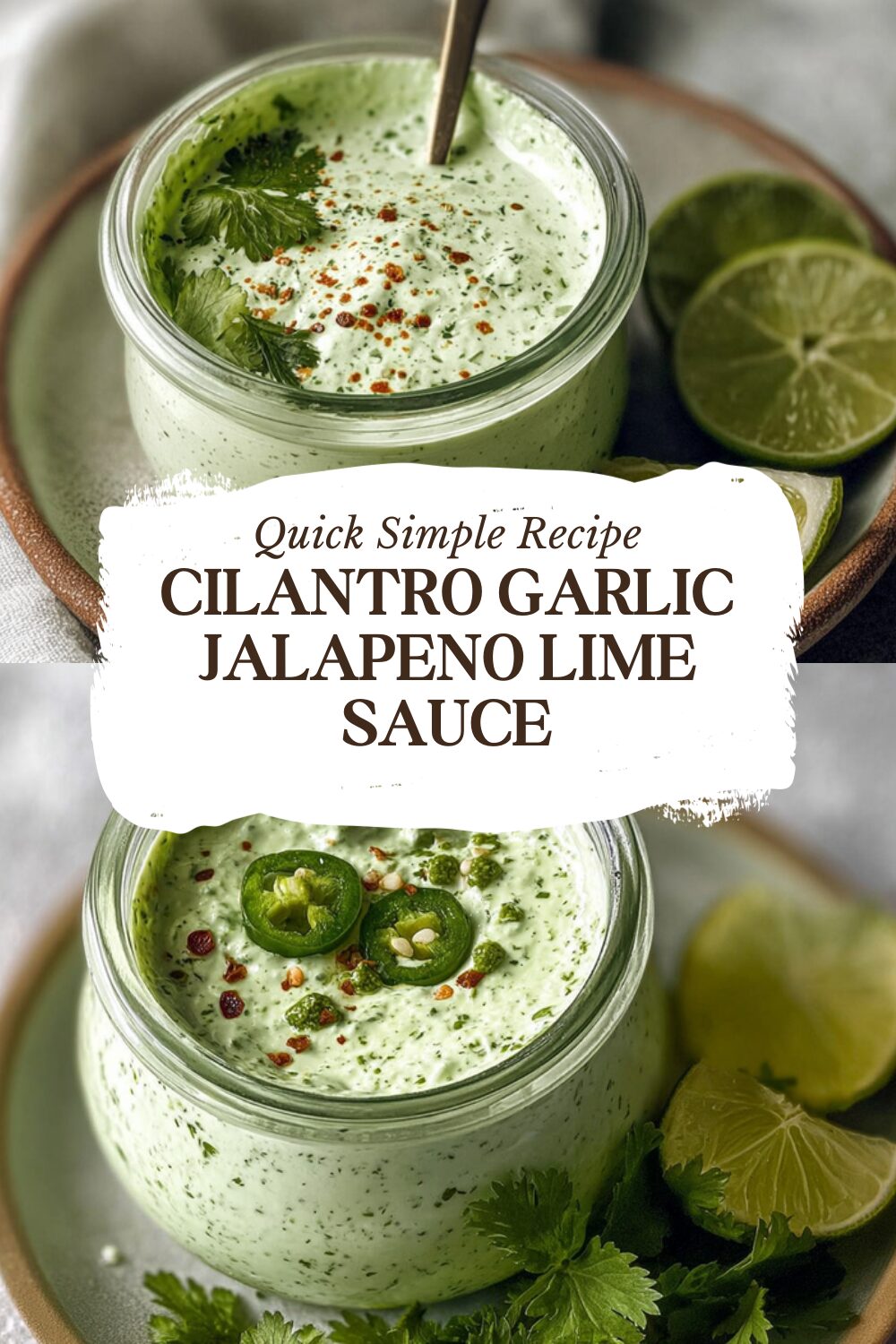 Cilantro Garlic Jalapeno Lime Sauce
