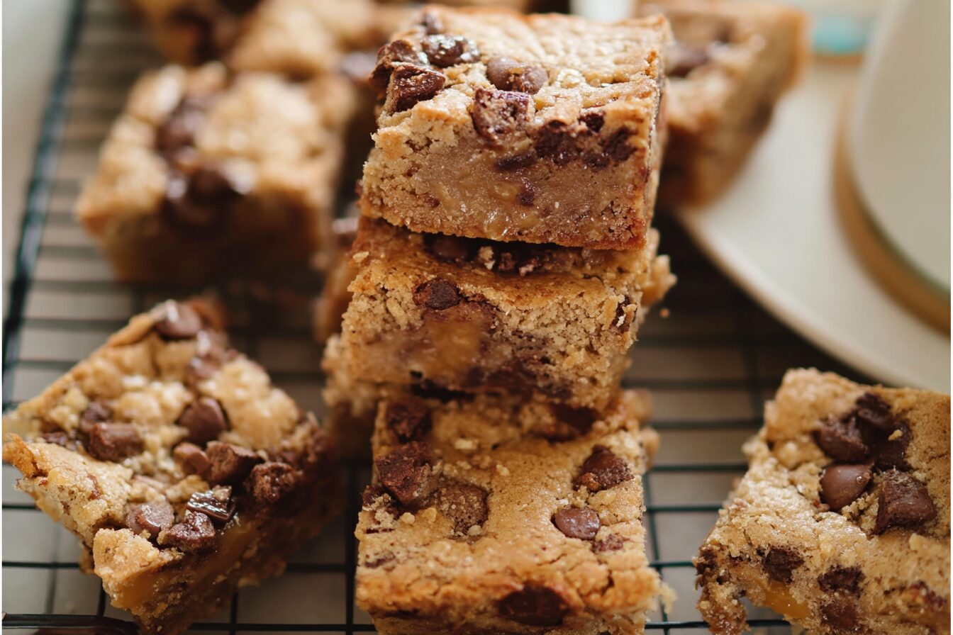 Dark Chocolate Chunk Toffee Blondies 6 Dark Chocolate Toffee Blondies