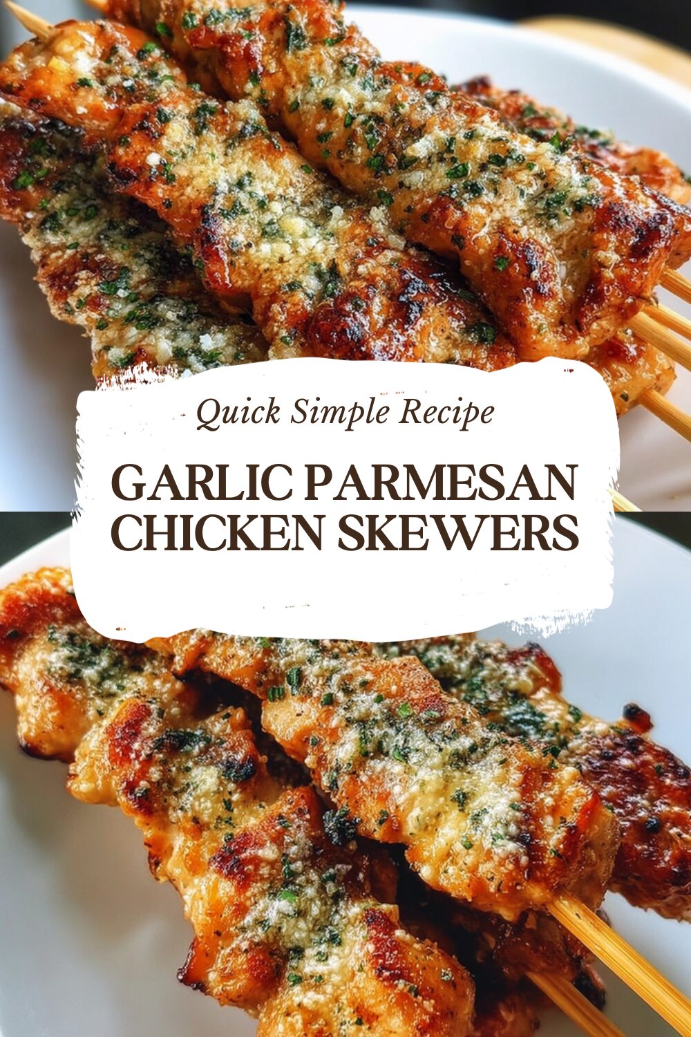 Garlic Parmesan Chicken Skewers