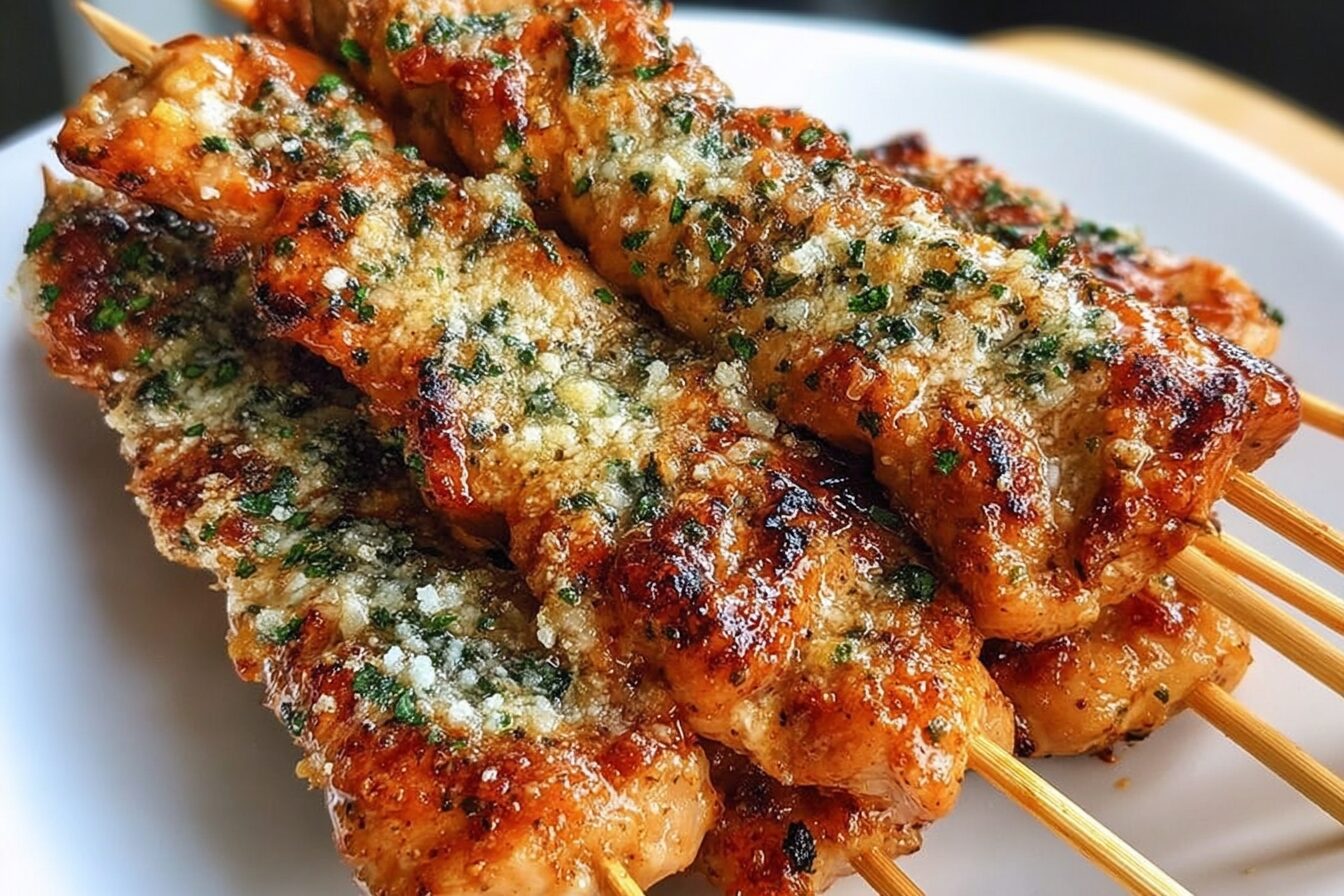 Garlic Parmesan Chicken Skewers