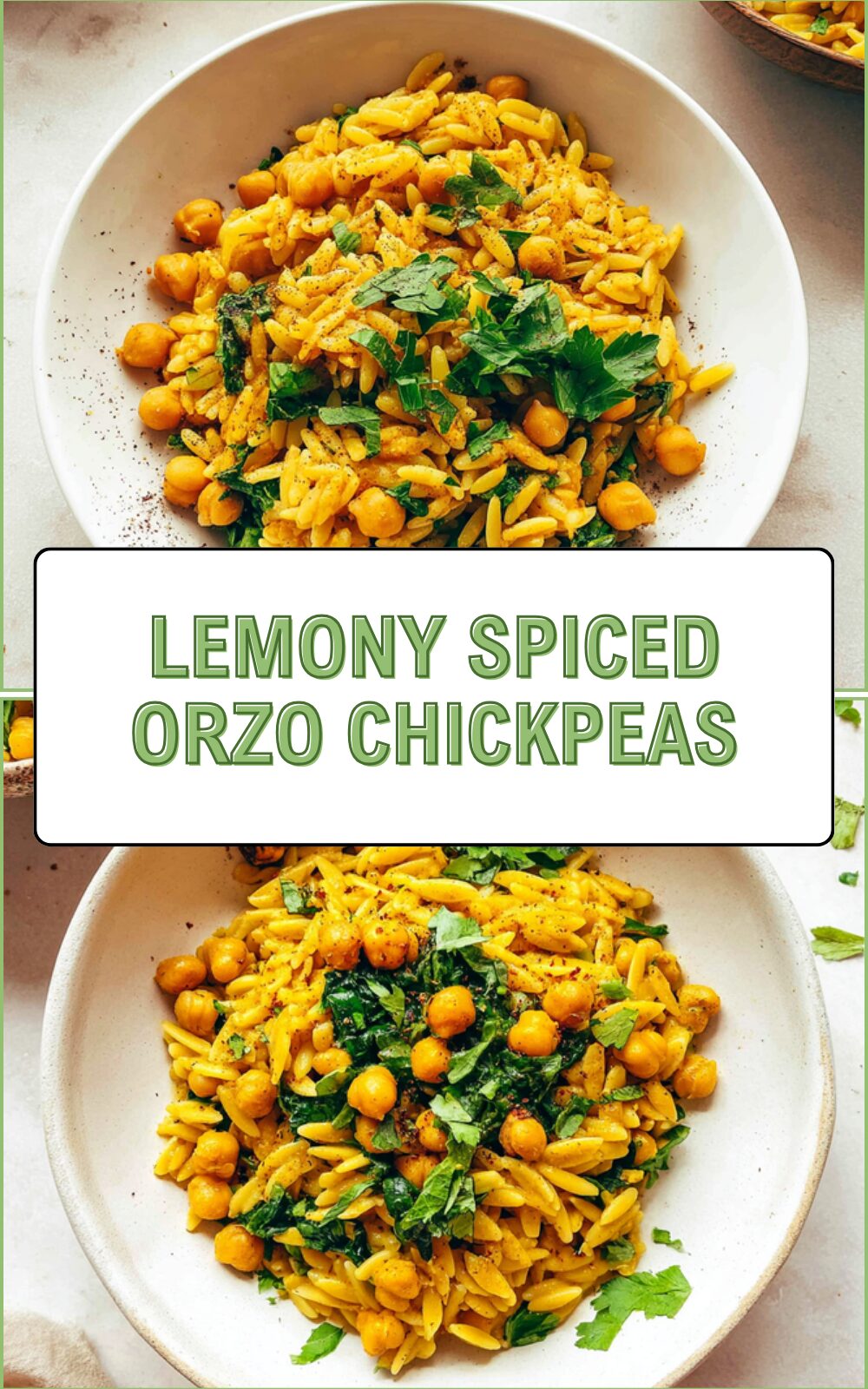 Lemony Spiced Orzo Chickpeas