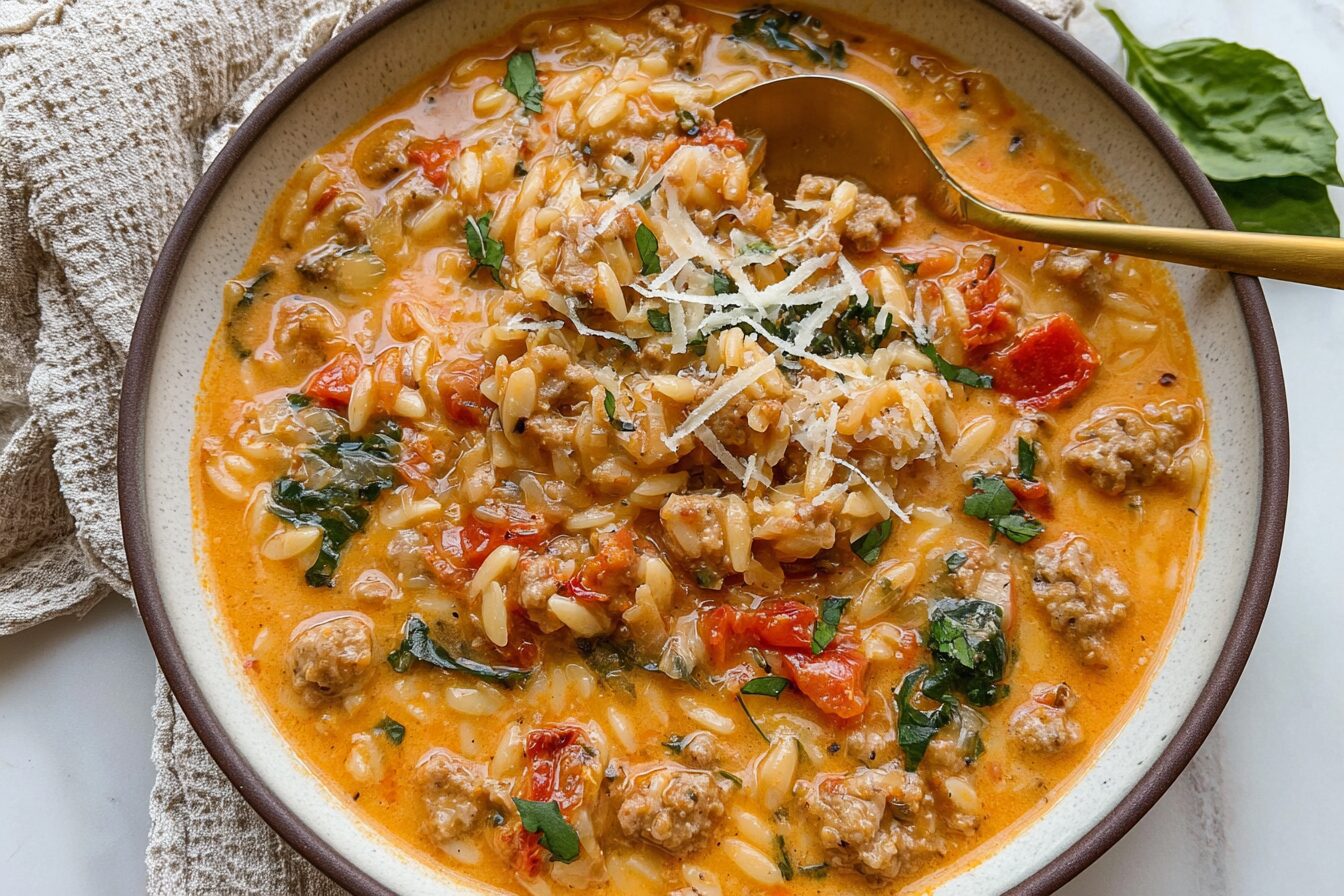 Marry Me Sausage Orzo Soup Recipe With Savory Herbs And Vegetables 6 Marry Me Sausage Orzo Soup
