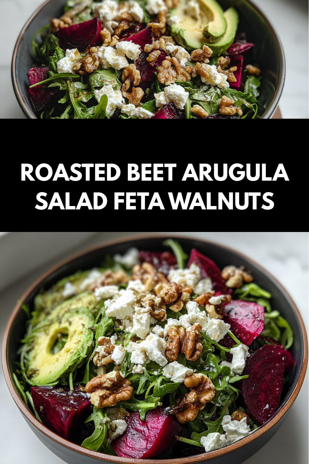 Roasted Beet Arugula Salad Feta Walnuts