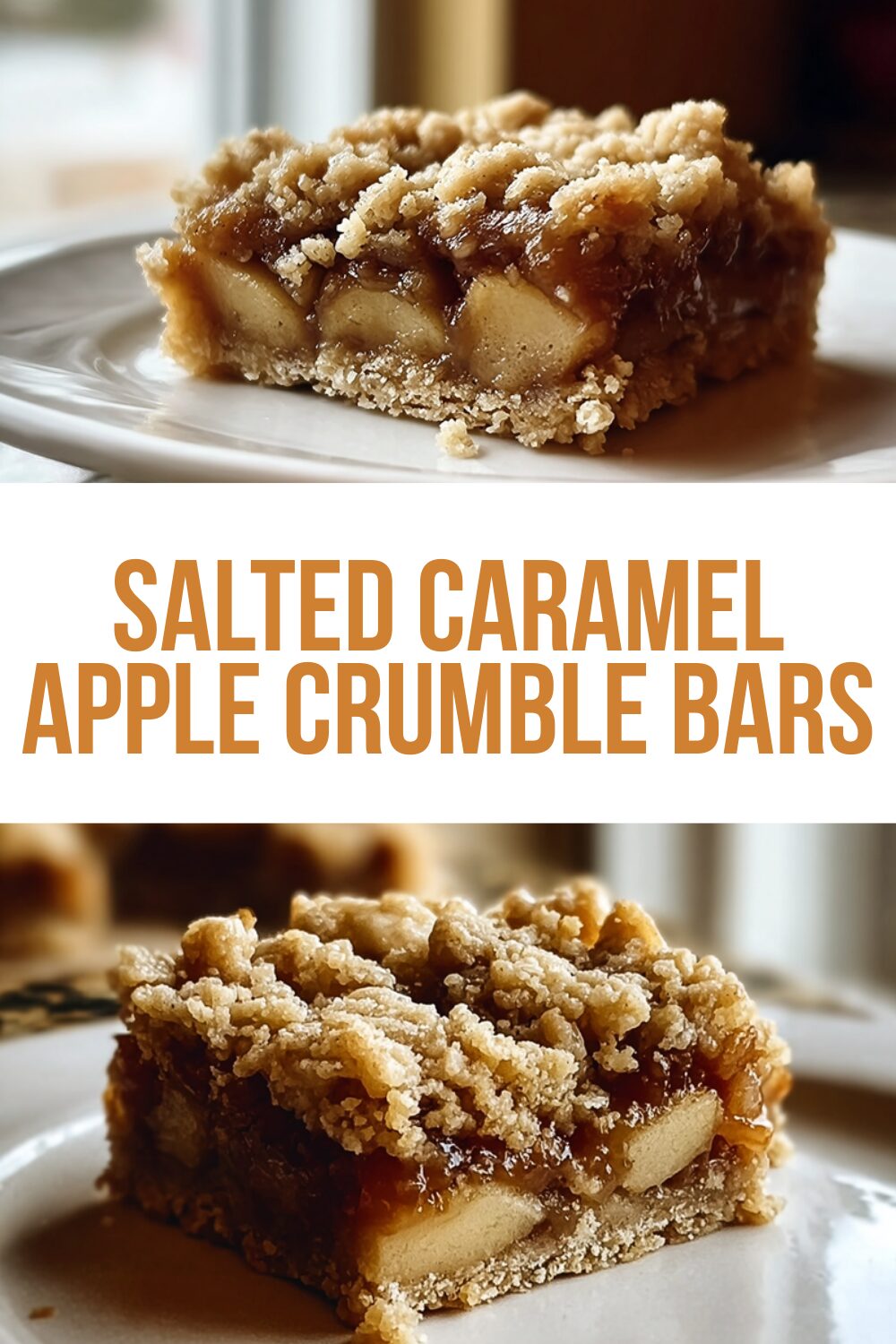 Salted Caramel Apple Crumble Bars