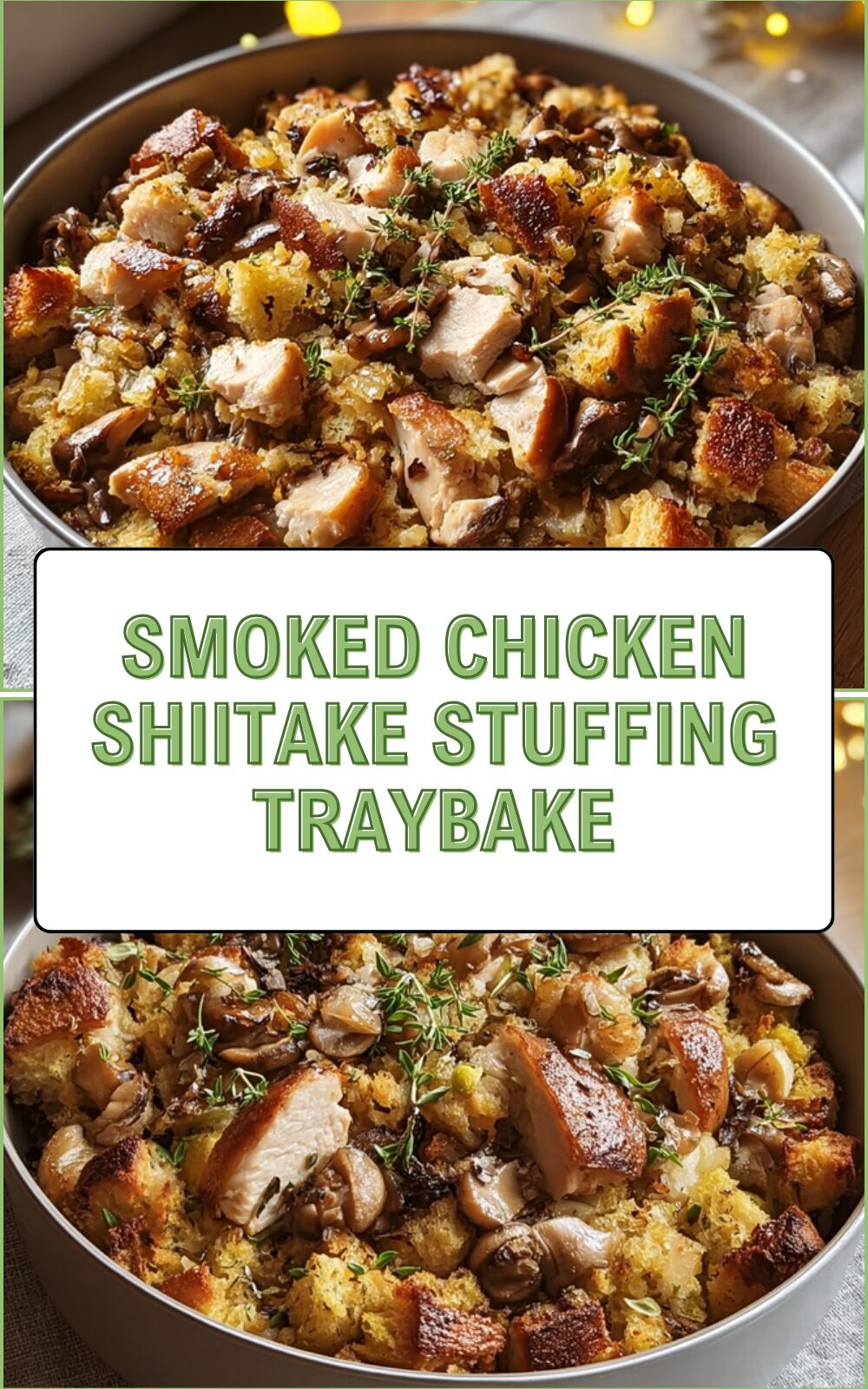 Smoked Chicken Shiitake Stuffing Traybake