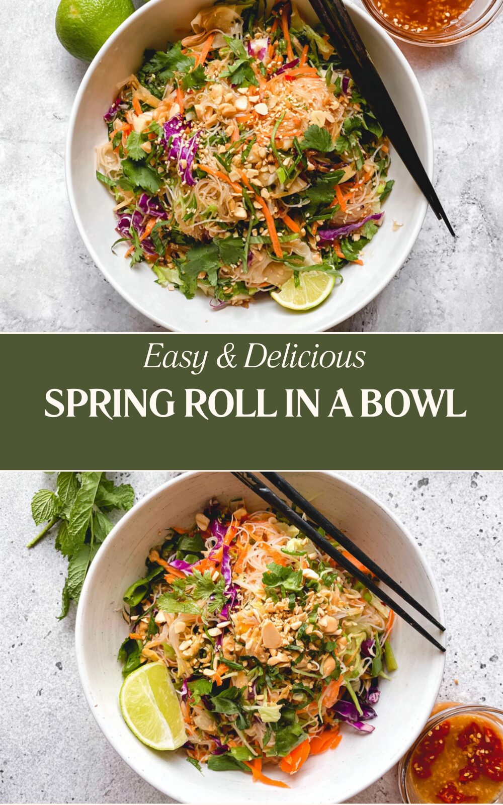 Spring Roll Bowls With Fresh Veggies And Savory Dipping Sauces 7 Spring Roll In A Bowl