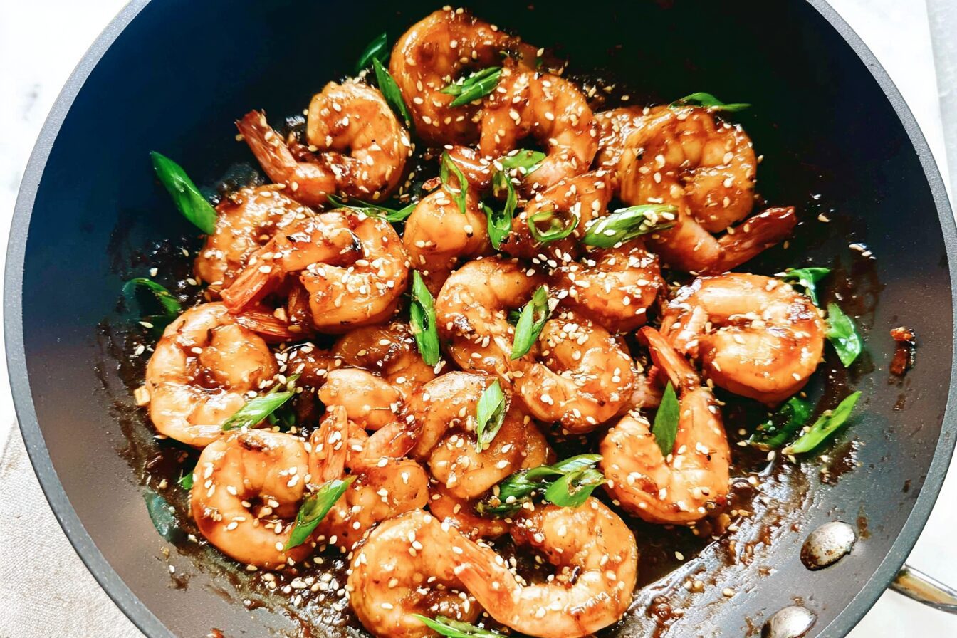Sticky Sesame Garlic Shrimp