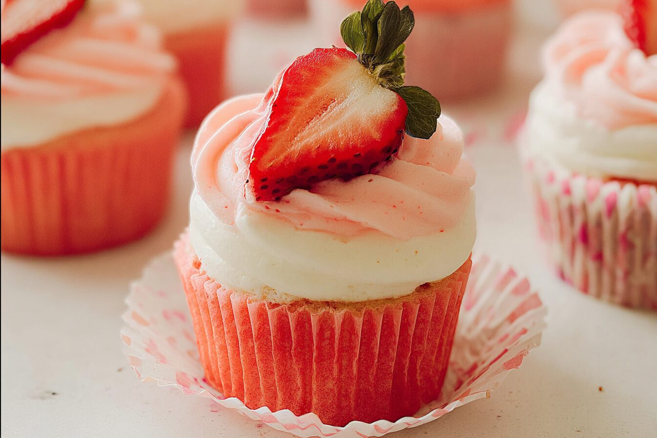 Strawberry Marshmallow Cupcakes