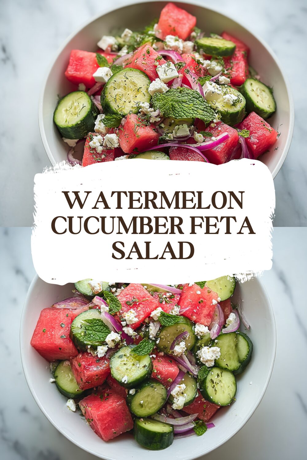 Watermelon Cucumber Feta Salad