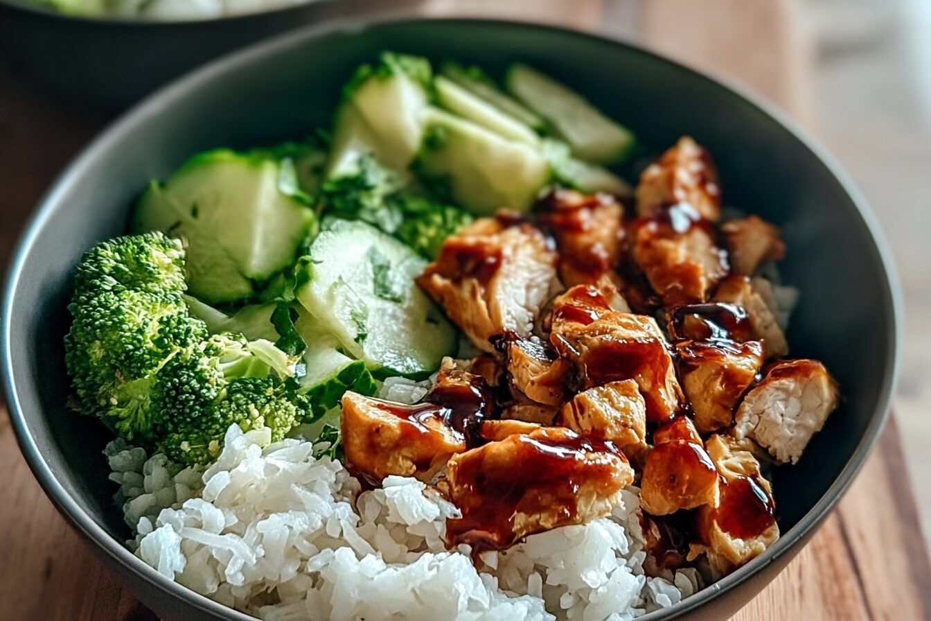 Bbq Chicken Rice Bowls Recipe With Flavorful Sauces And Fresh Ingredients 6 Bbq Chicken Rice Bowl