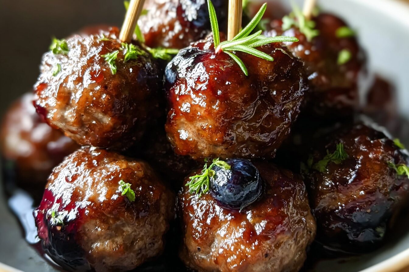 Blueberry Bourbon Meatballs