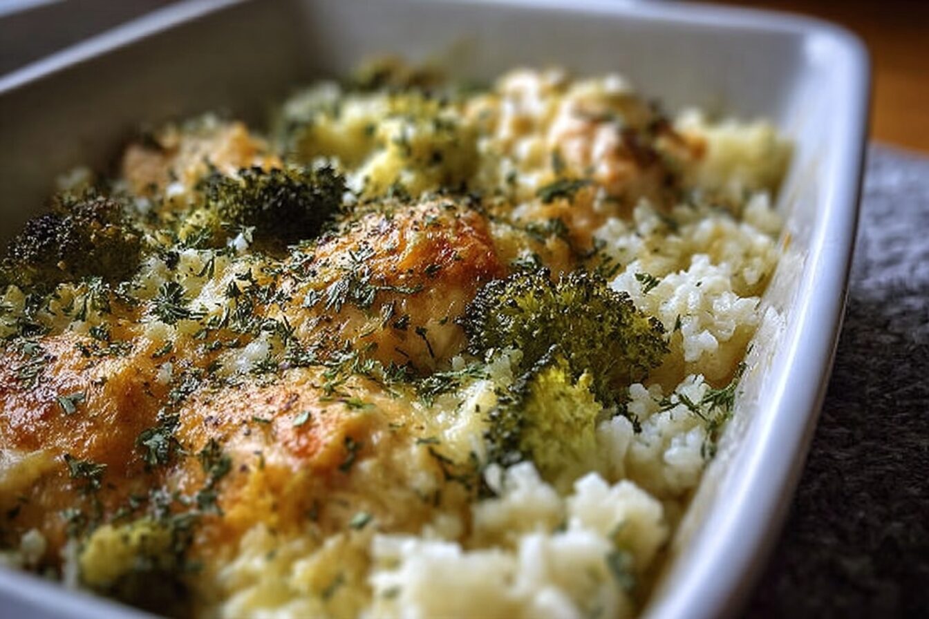Broccoli Cauliflower Rice Chicken Casserole With Cheesy Garlic Topping 6 Broccoli Cauliflower Rice Chicken Casserole