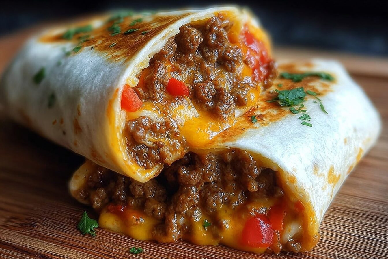 Cheesy Beefy Burrito Delight
