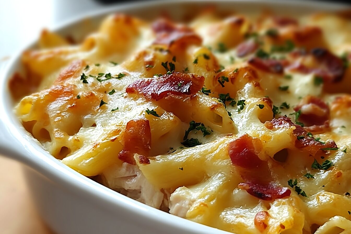 Cheesy Chicken And Bacon Pasta Bake