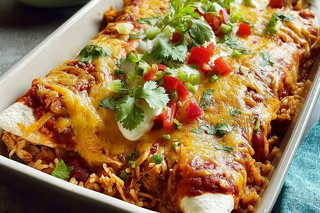 Chicken And Rice Enchiladas Recipe With Easy Homemade Sauce 6 Chicken And Rice Enchiladas