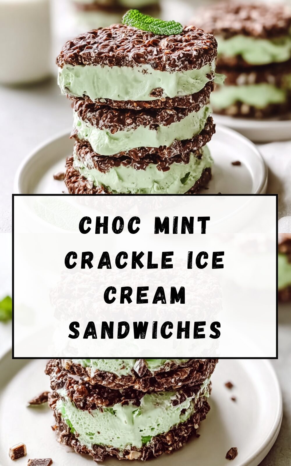 Choc Mint Crackle Ice Cream Sandwich Recipe For Homemade Treats 7 Choc Mint Crackle Ice Cream Sandwiches