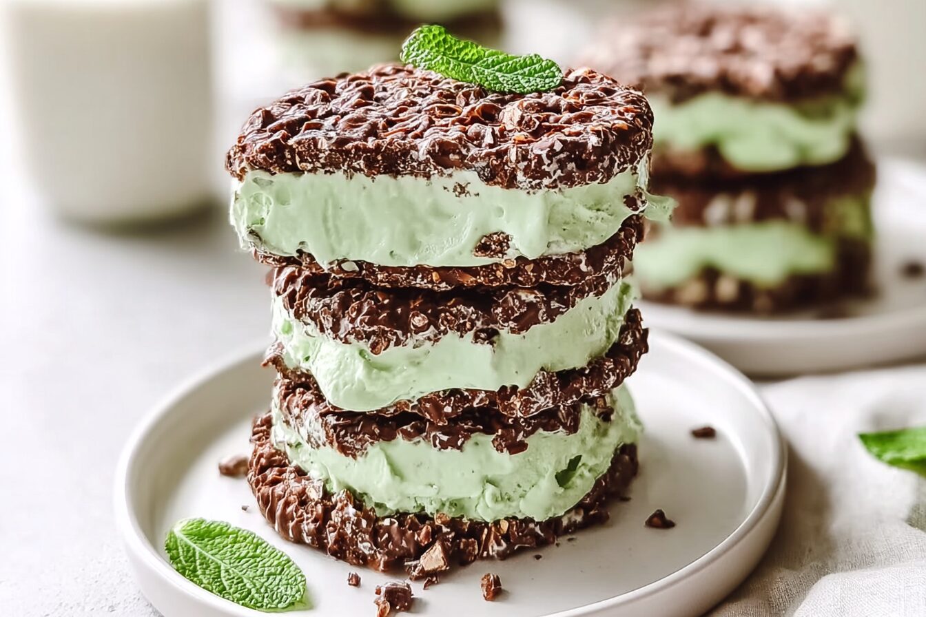 Choc Mint Crackle Ice Cream Sandwich Recipe For Homemade Treats 6 Choc Mint Crackle Ice Cream Sandwiches