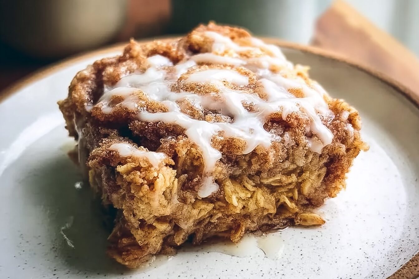 Cinnamon Roll Baked Oatmeal