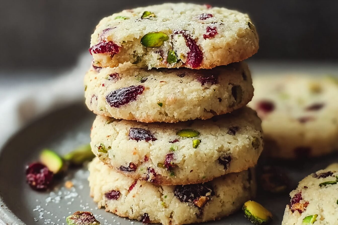 Cranberry Pistachio Shortbread Cookies With A Sweet Crunch 6 Cranberry Pistachio Shortbread Cookies