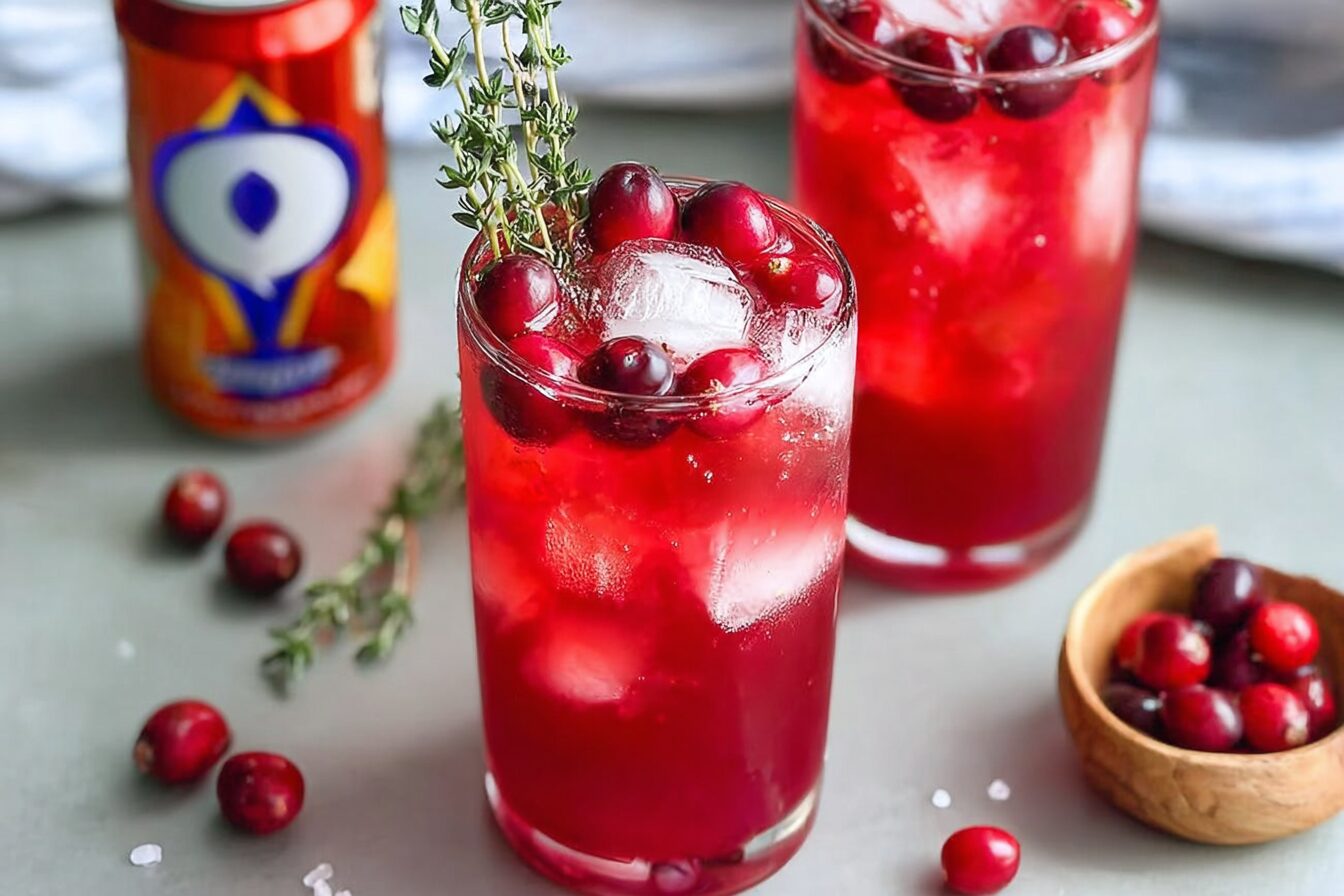 Cranberry Thyme Agua Fresca Cocktail Mocktail