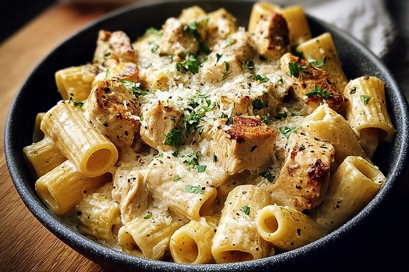 Chicken Rigatoni With Creamy Garlic Butter And Parmesan Sauce 6 Creamy Garlic Butter Chicken Rigatoni