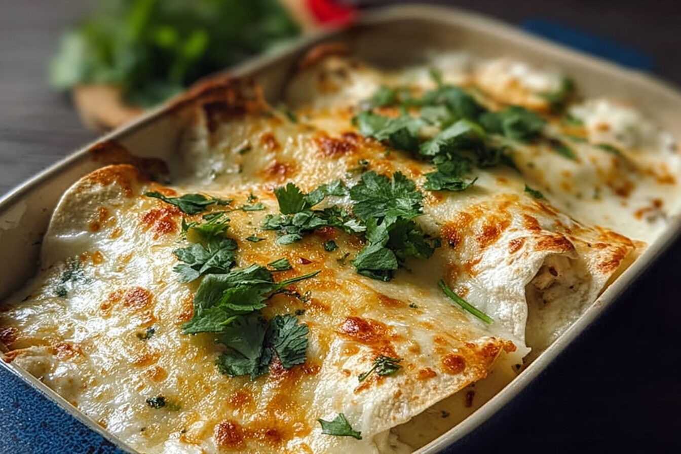 Creamy White Chicken Enchiladas