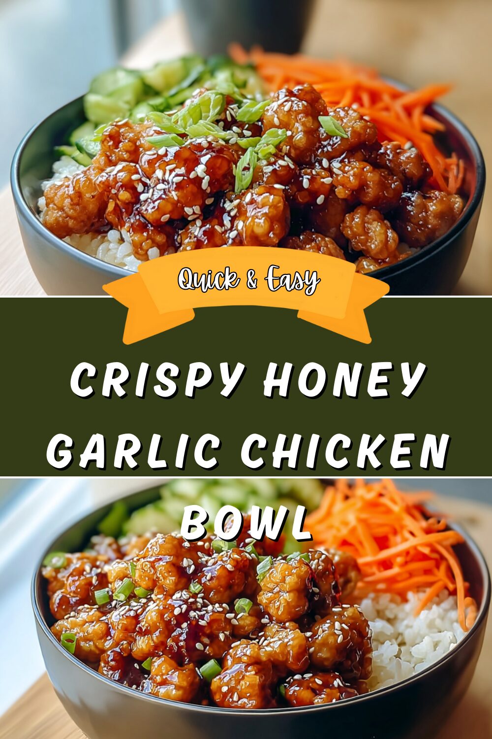 Crispy Honey Garlic Chicken Bowl