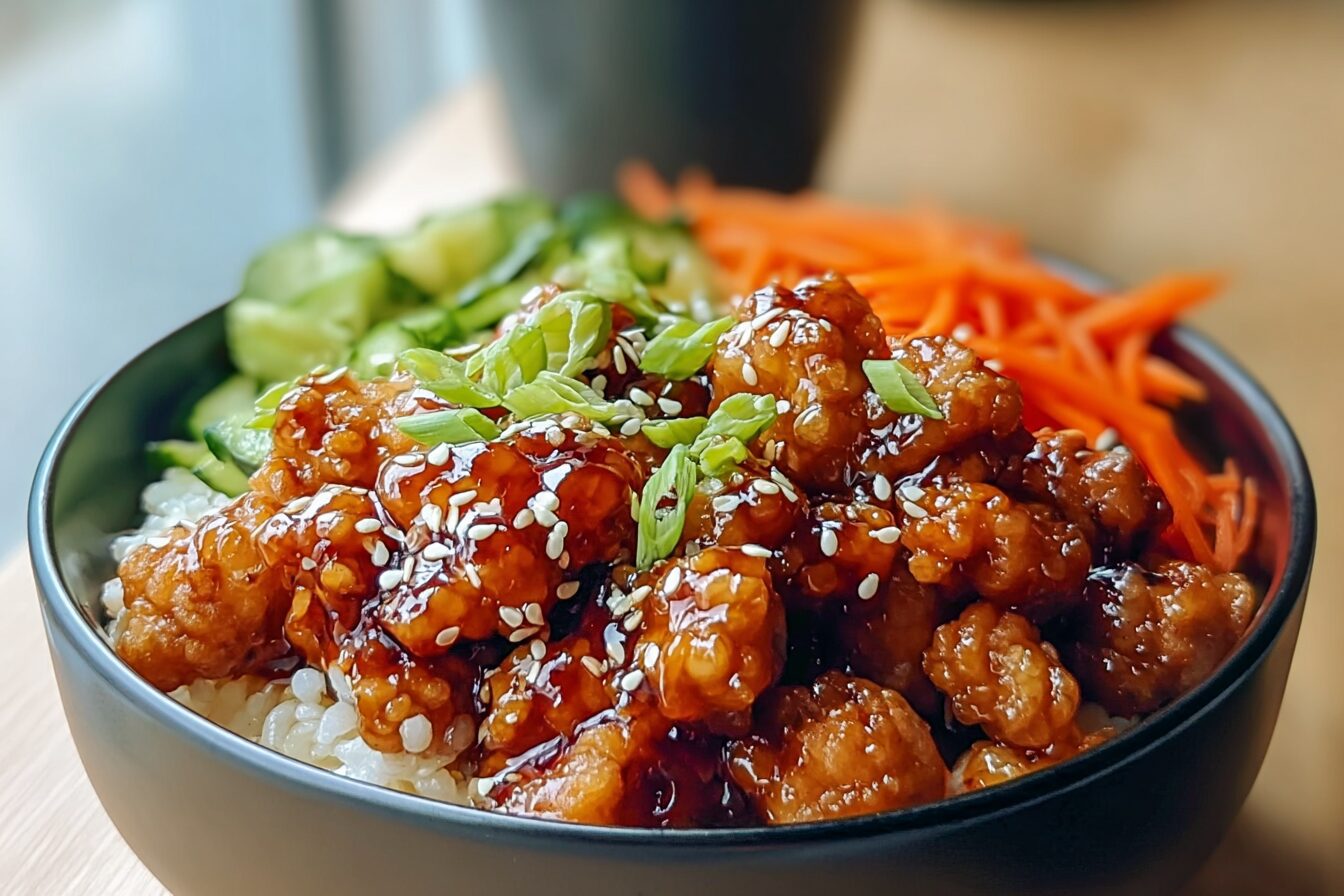 Crispy Honey Garlic Chicken Bowl