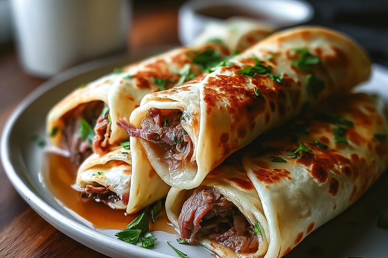 French Dip Tortilla Roll Ups