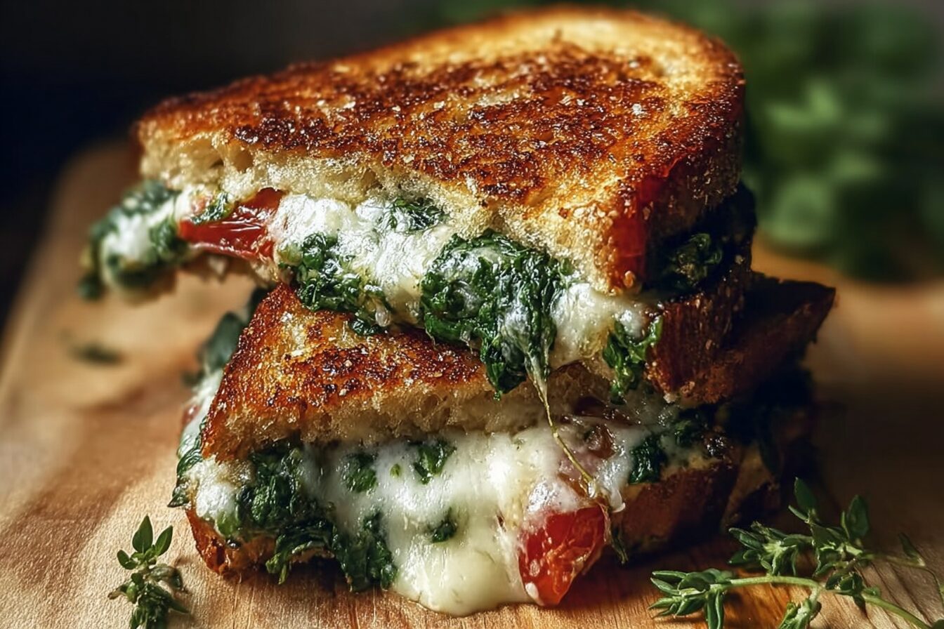 Spinach Feta Grilled Cheese With Garlic Butter And Crispy Golden Crust 6 Gourmet Mediterranean Spinach Grilled Cheese