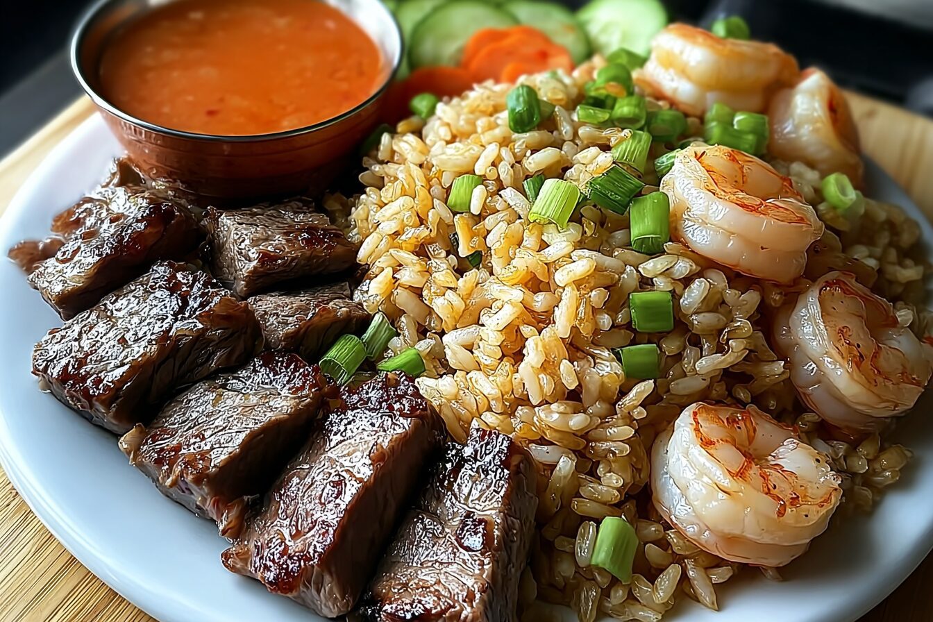 Hibachi Steak Shrimp Fried Rice Platter