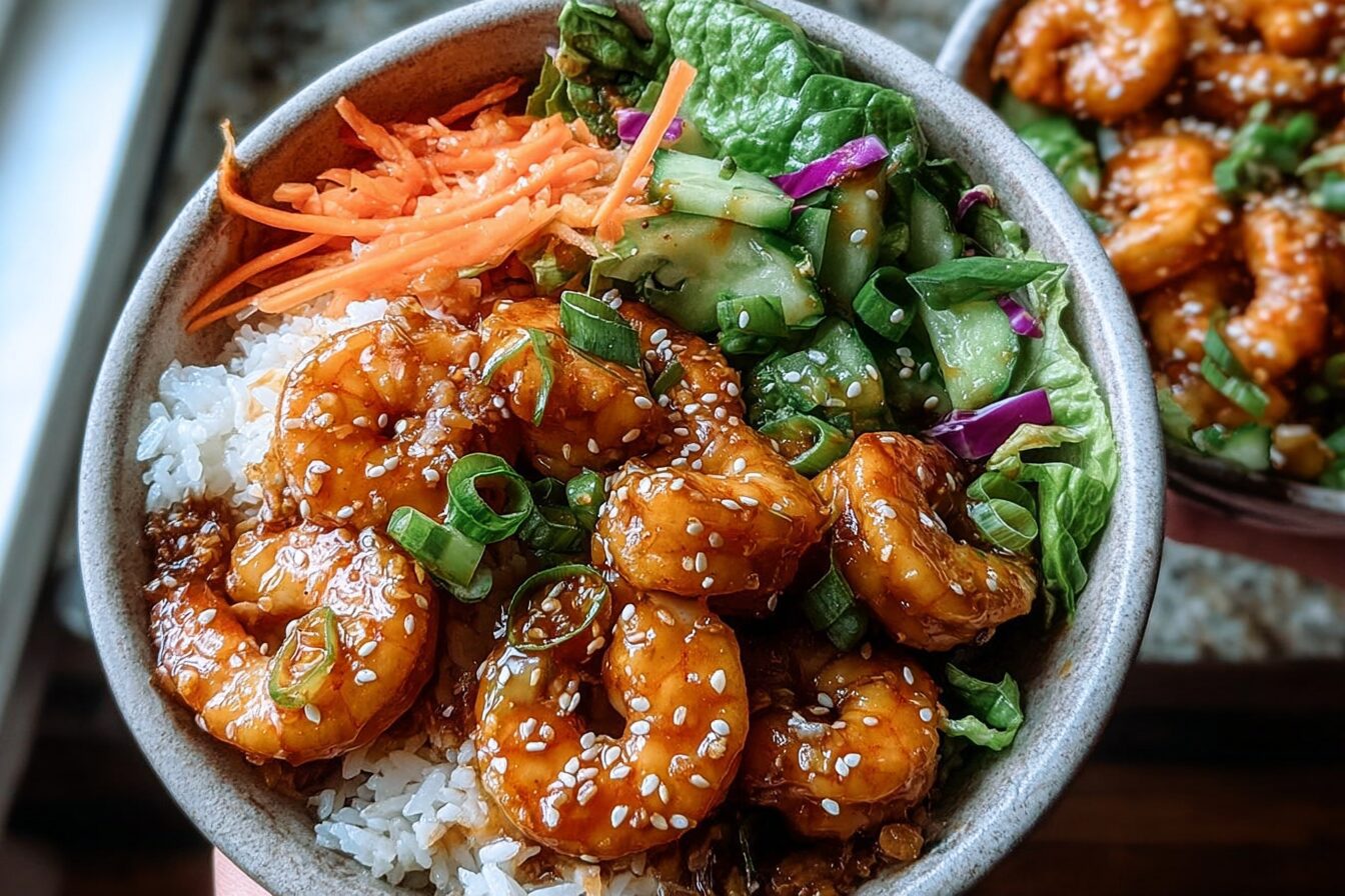 Honey Garlic Shrimp Bowls