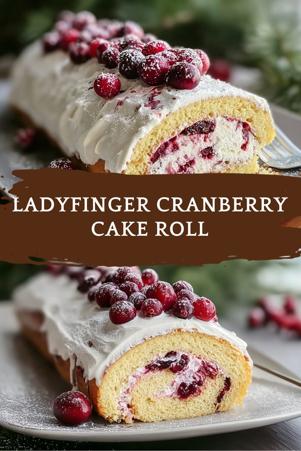 Ladyfinger Cranberry Cake Roll