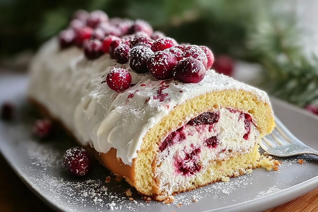 Ladyfinger Cranberry Cake Roll