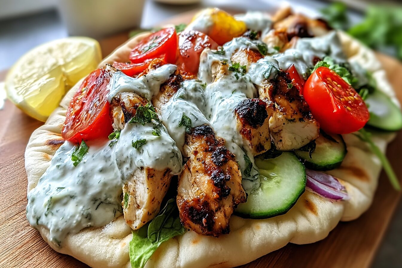 Greek Chicken Gyros With Creamy Tzatziki Sauce Recipe 6 Mediterranean Chicken Gyros