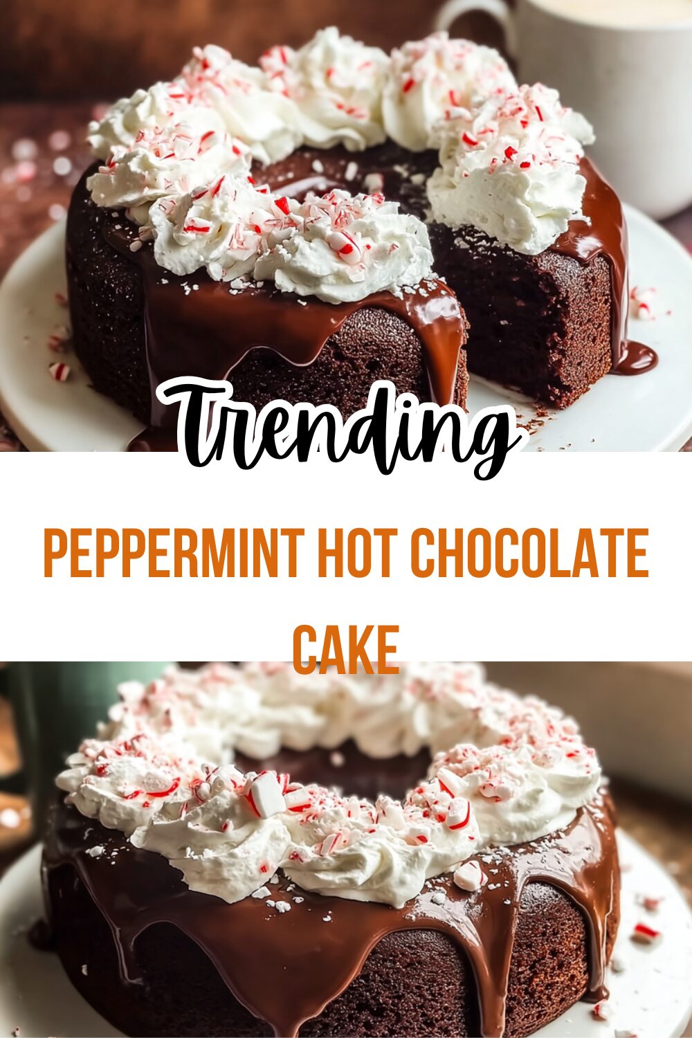 Peppermint Hot Chocolate Cake
