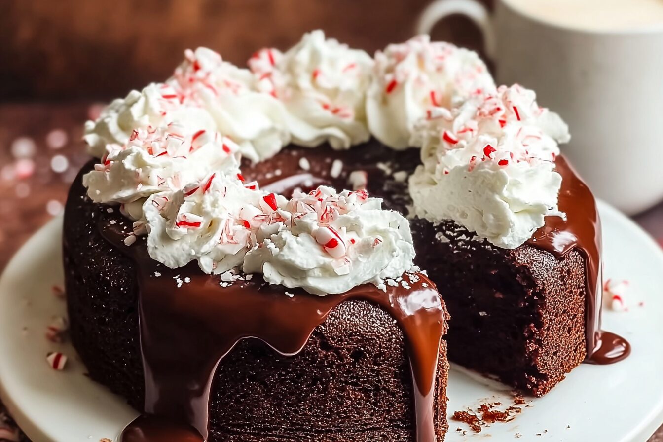 Peppermint Hot Chocolate Cake