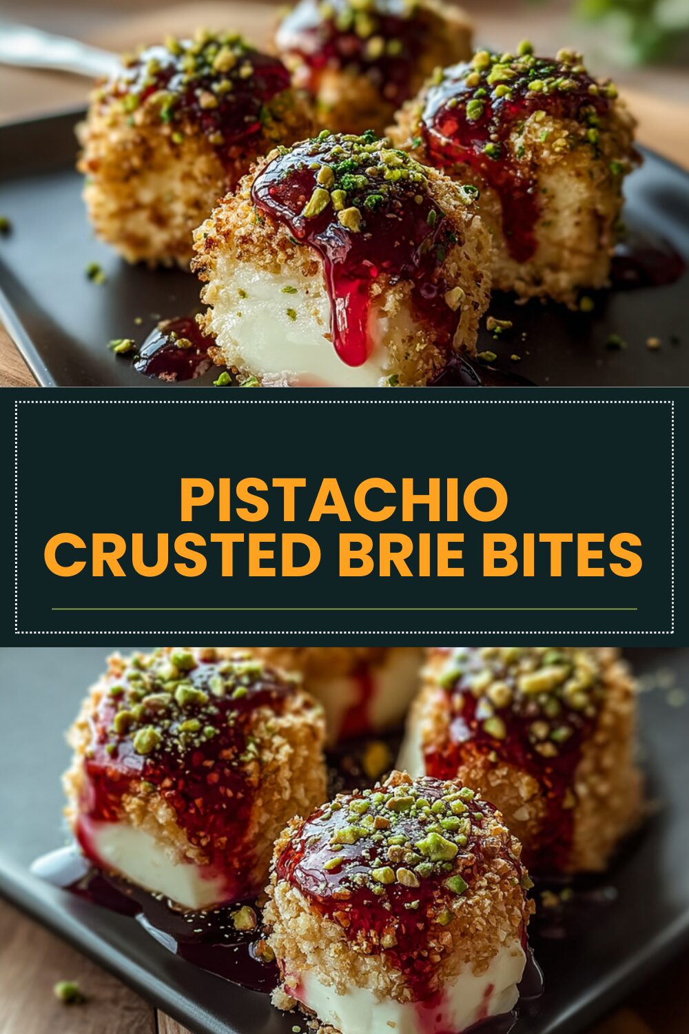 Pistachio Crusted Brie Bites