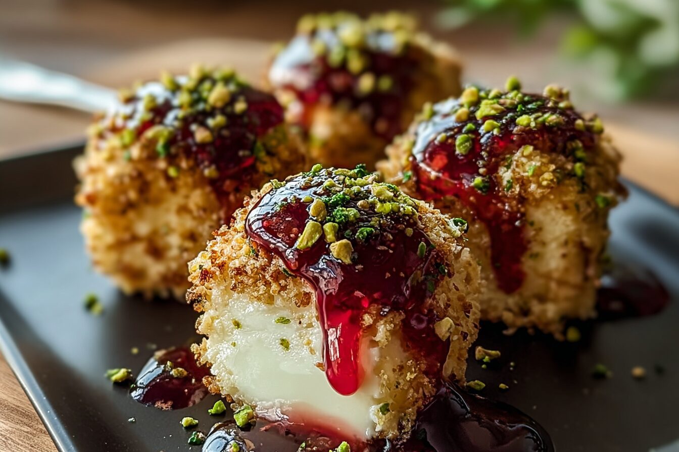 Pistachio Crusted Brie Bites