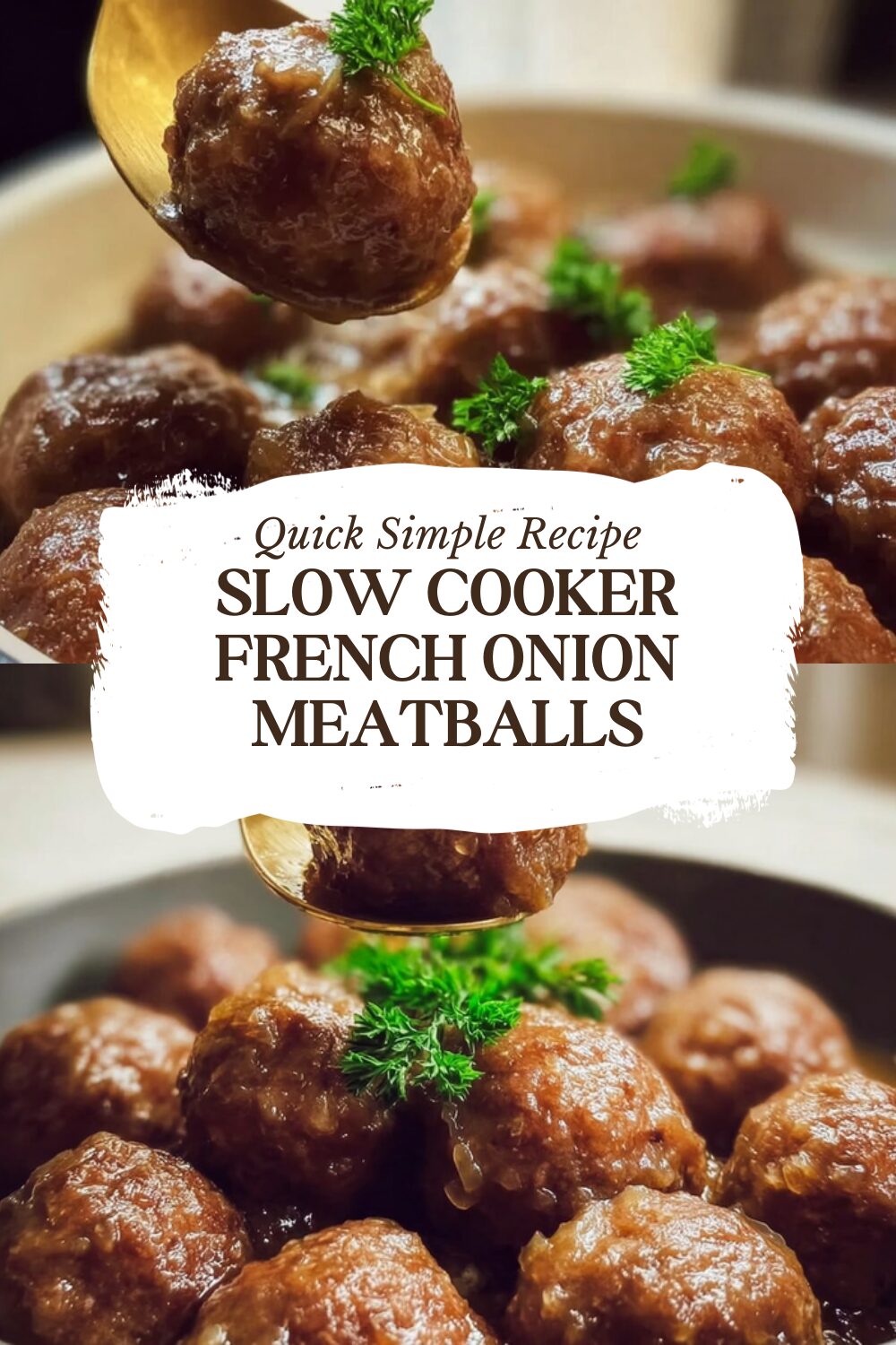 Slow Cooker French Onion Meatballs
