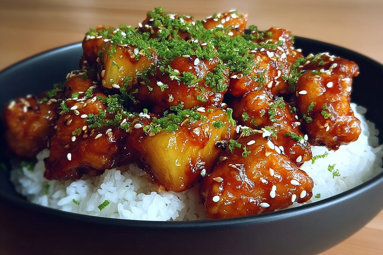 Baked Pineapple Teriyaki Chicken With Sticky Glaze And Coconut Rice 6 Sticky Teriyaki Pineapple Chicken