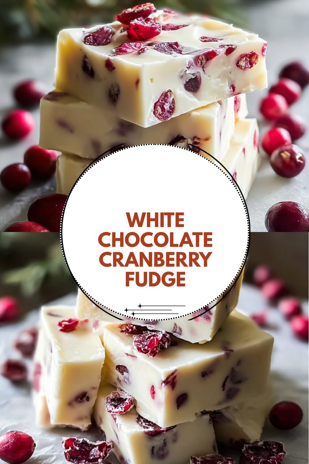 White Chocolate Cranberry Fudge